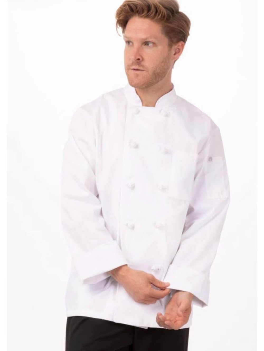 White Double-Breasted Chef Jacket - Classic Professional Style